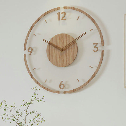 Nordic Silent Real wood wall clock, 35 cm